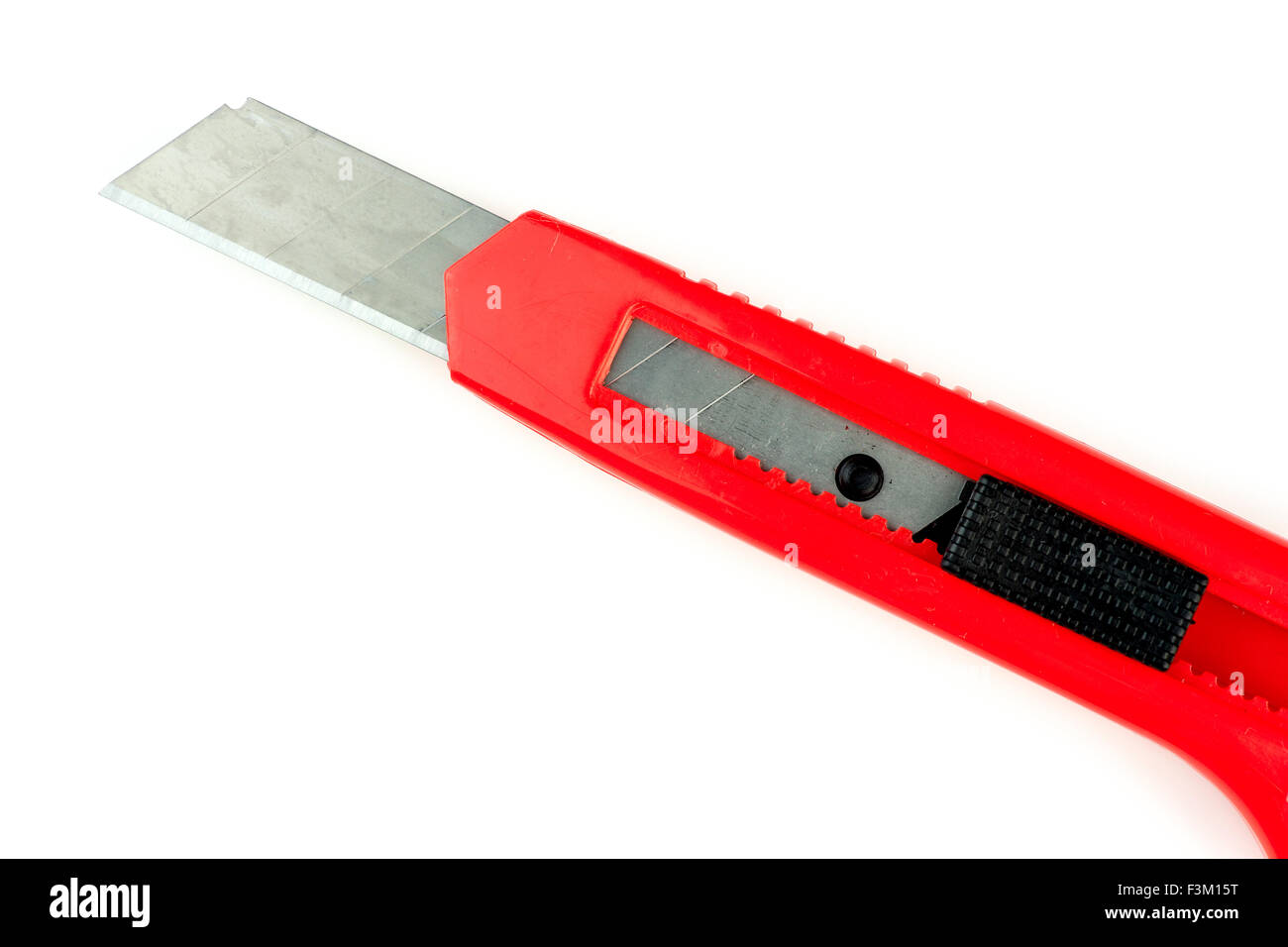 Lame de couteau utilitaire Macro d'isolated on white Banque D'Images