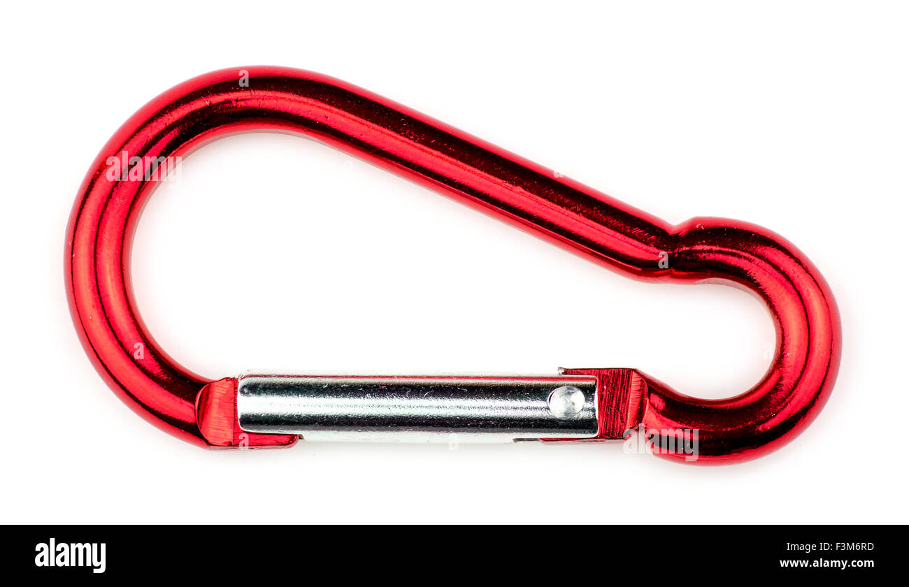 Gros plan du rappel rappel rouge fermoir crochet Banque D'Images