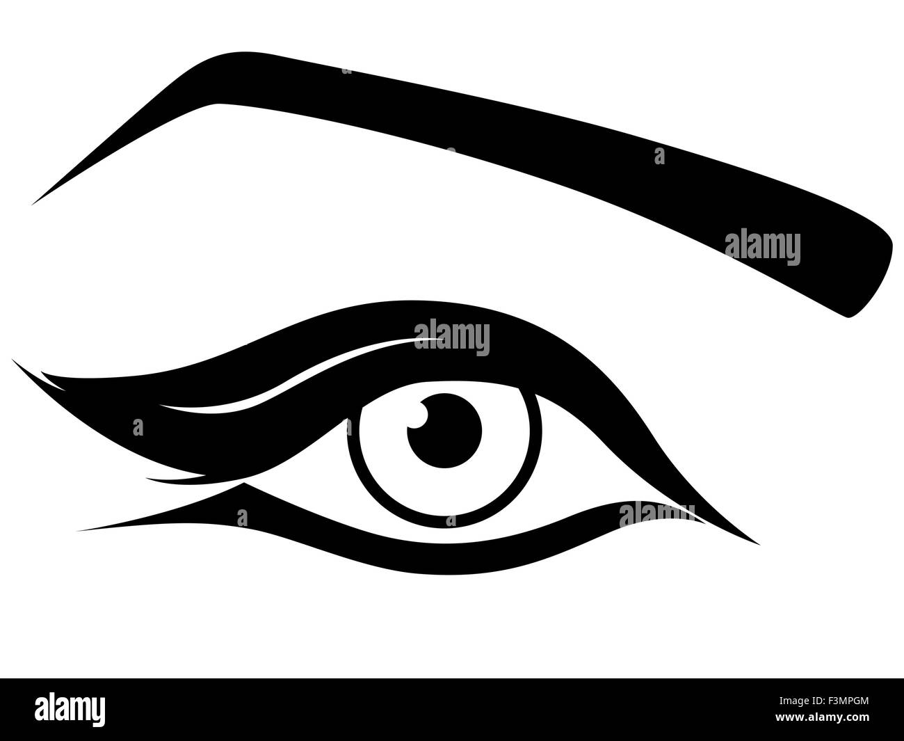 Silhouette des yeux close-up, noir et blanc dessin illustration vectorielle Illustration de Vecteur