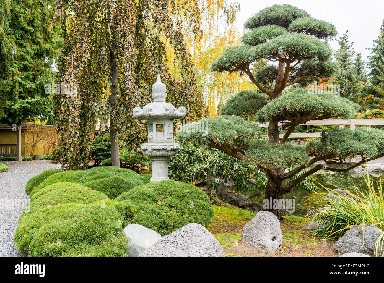 Jardin japonais de Kasugai, Kelowna, Colombie-Britannique, Canada Banque D'Images