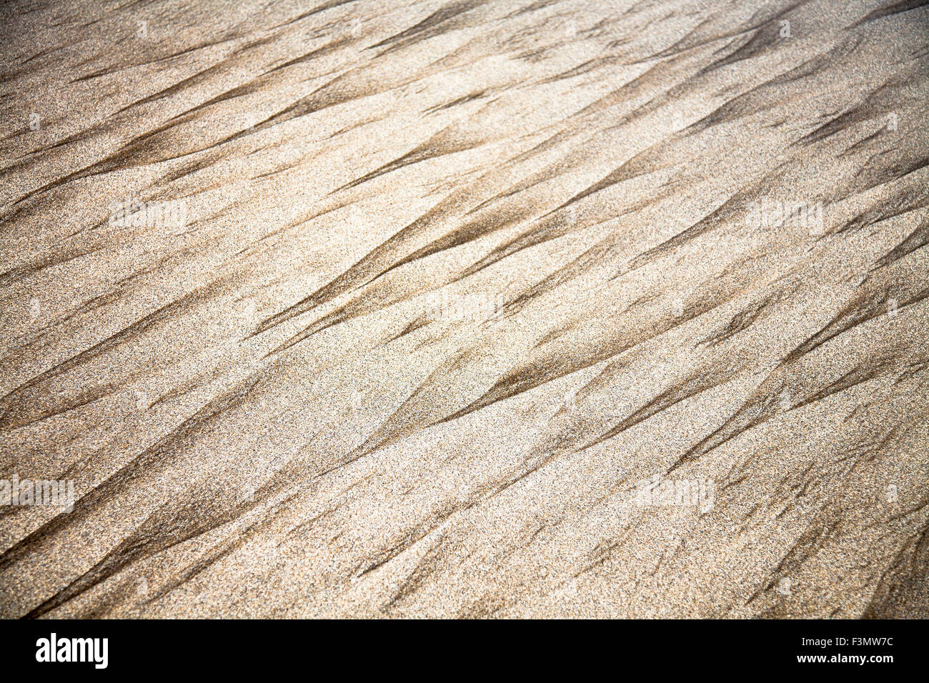 Motifs abstraits dans le sable sur une plage rouge. Banque D'Images