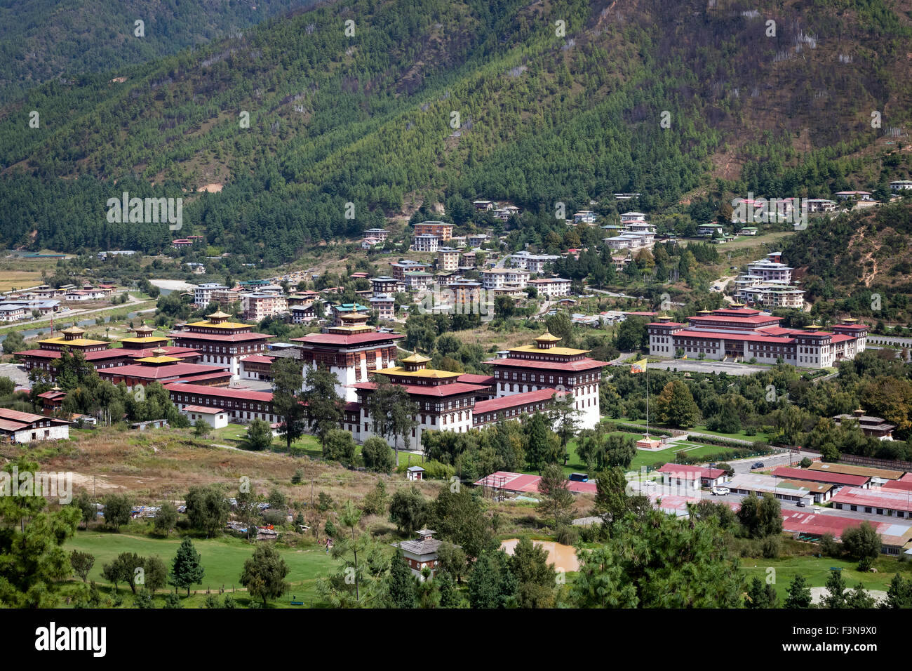 La ville de Thimphu, capitale du Bhoutan Banque D'Images