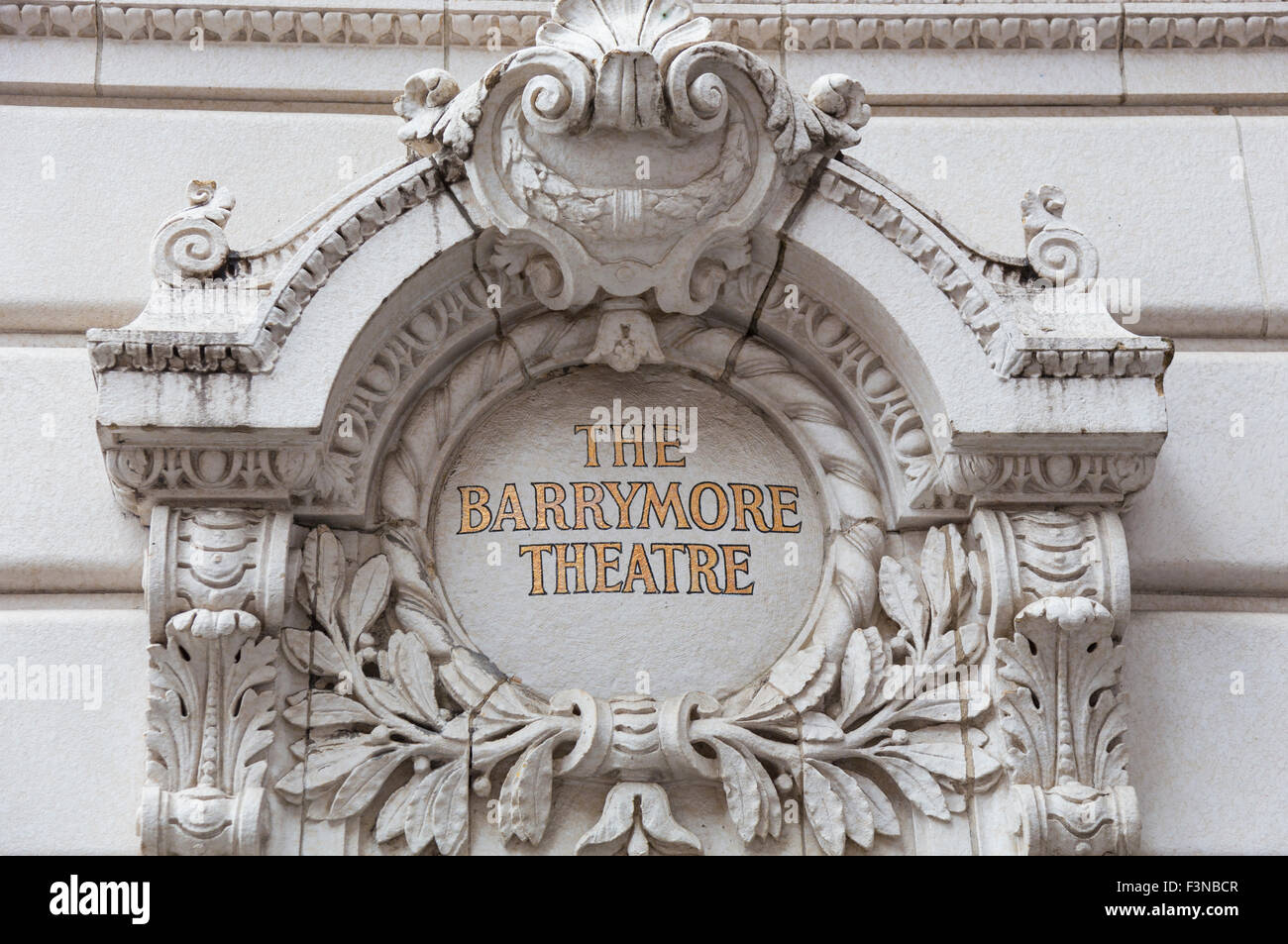 Détail de l'affiche au-dessus de l'affichage à l'Barrymore Theatre, New York Banque D'Images