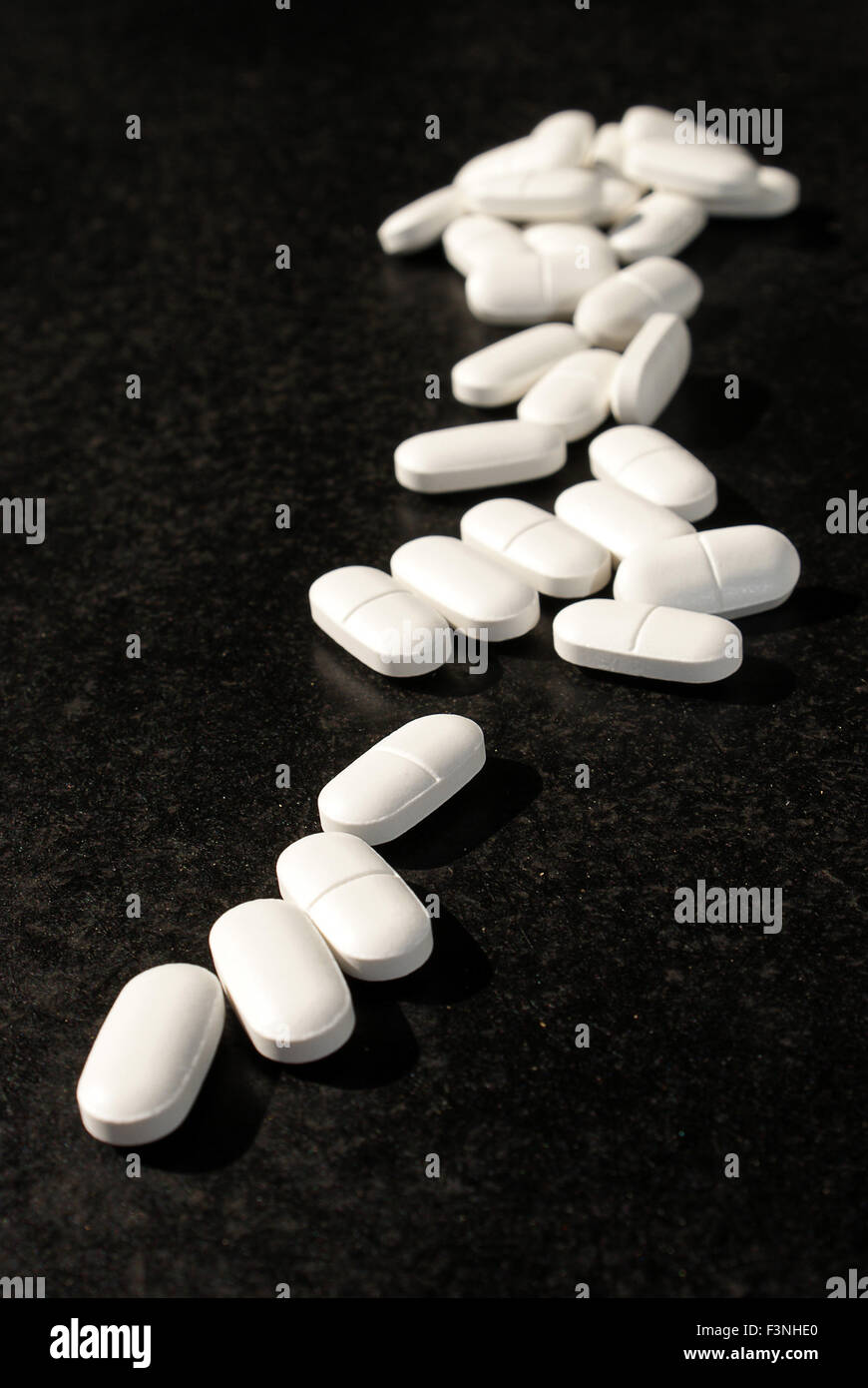 Un grand nombre de pilules sur ordonnance médicale Banque D'Images