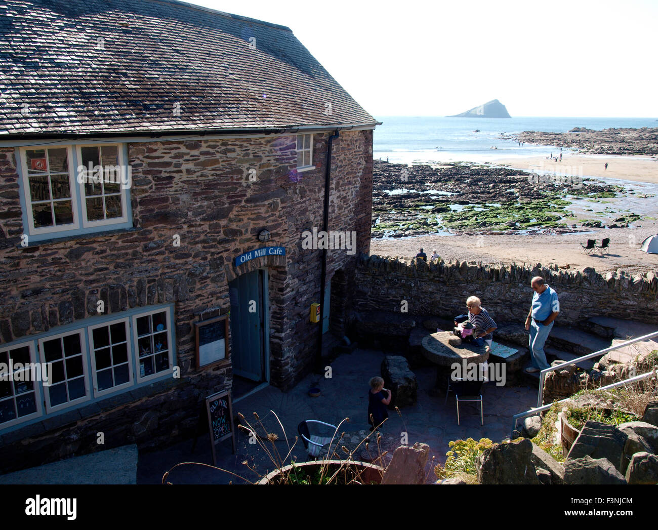 Ancien moulin Café, Wembury, Devon, UK Banque D'Images