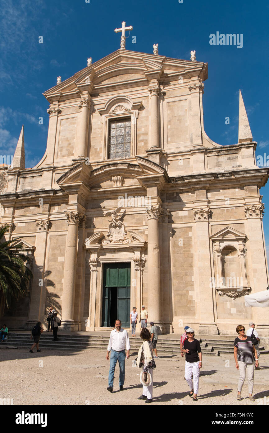 L'église saint Ignace, vieille ville de Dubrovnik Banque D'Images