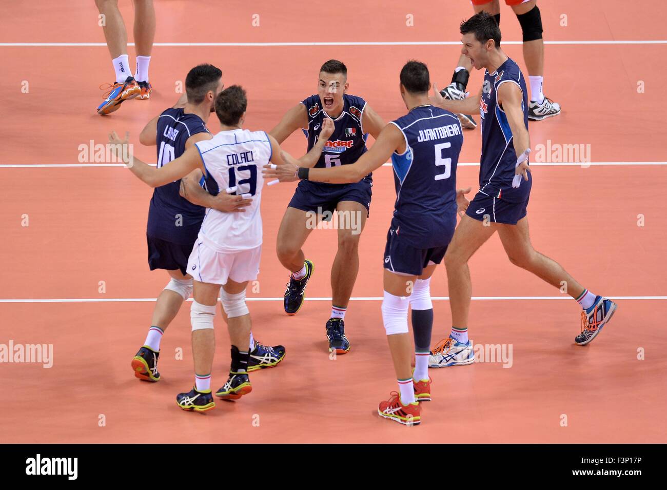 Turin, Italie. 10 Oct, 2015. 2015 Championnat d'Europe Hommes - Poule B : Croatie contre l'Italie au Palavela, Turin (Italie) Banque D'Images