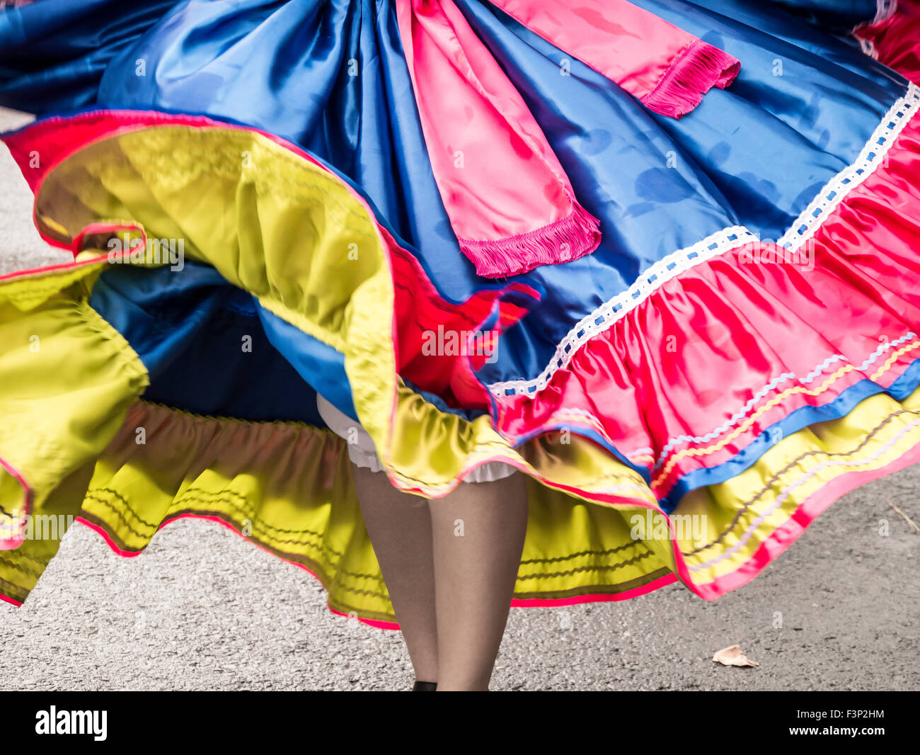 Costa Rica jupe colorés traditionnels Banque D'Images