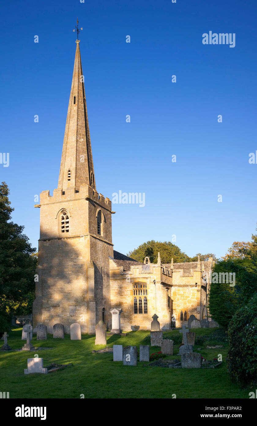 L'église de Saint-Michel et tous les Anges, Stanton, village des Cotswolds, Gloucestershire, Angleterre Banque D'Images