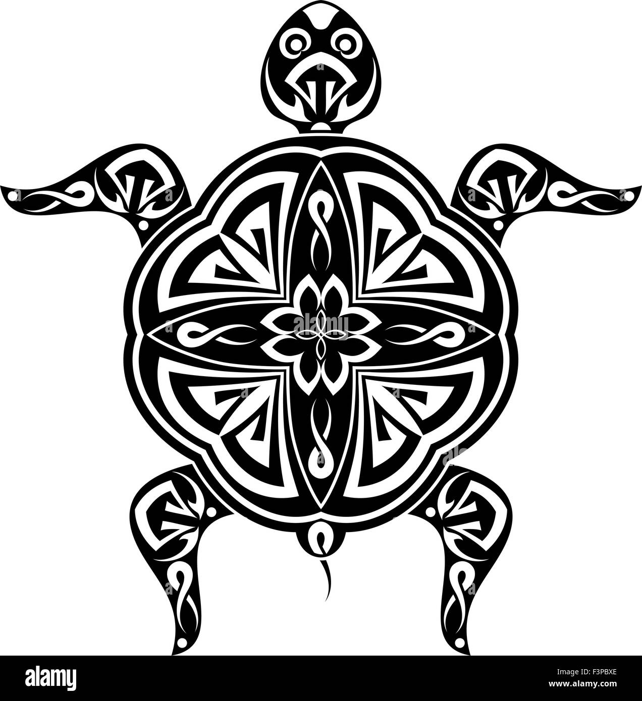 Turtle Tattoo Art vectoriel Design Illustration de Vecteur