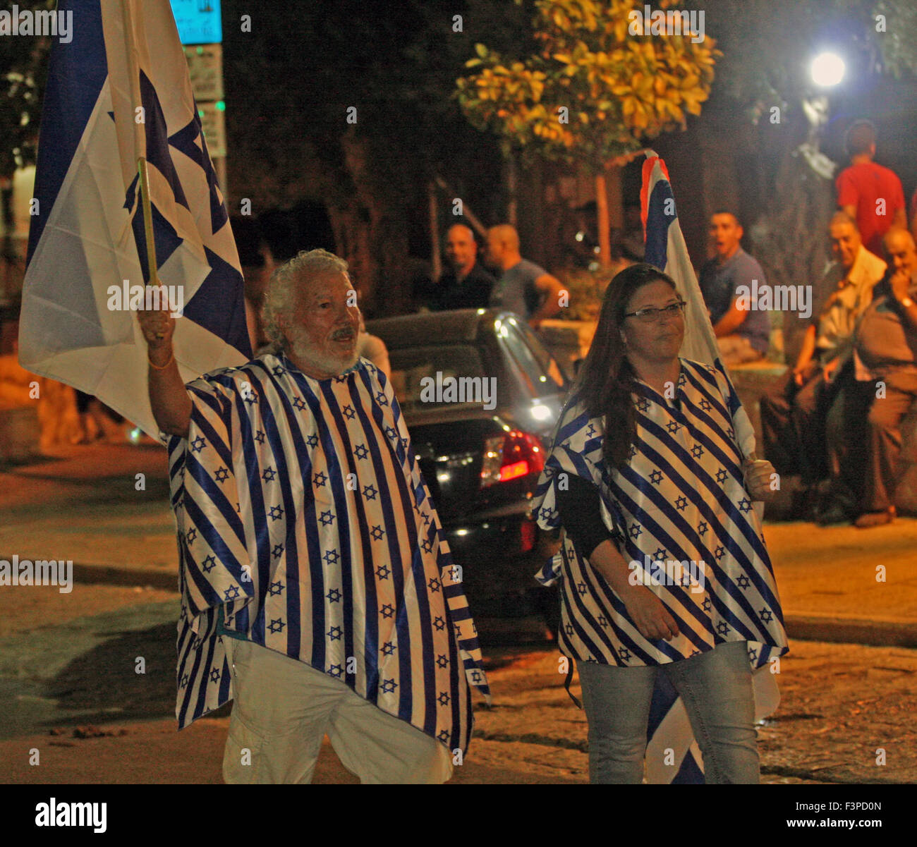 Pro Démonstration palestiniens à Haïfa, Israël a eu lieu le 10 octobre 2015 pour protester contre les forces de sécurité israéliennes à la réponse au terrorisme et au couteau à Jérusalem, Israël et la Cisjordanie. Banque D'Images