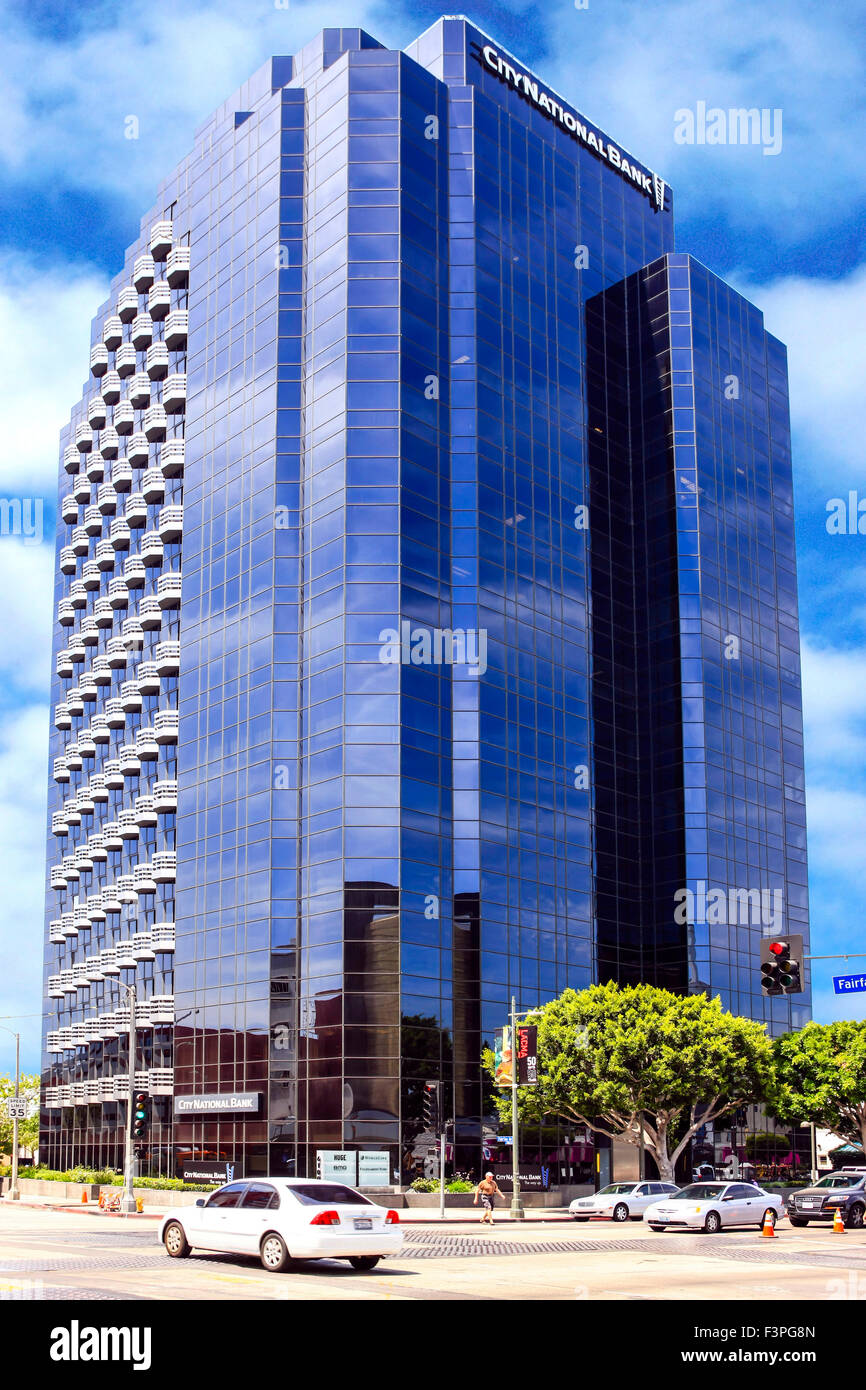 City National Bank gratte-ciel sur Wiltshire Blvd dans le centre-ville de Los Angeles Banque D'Images