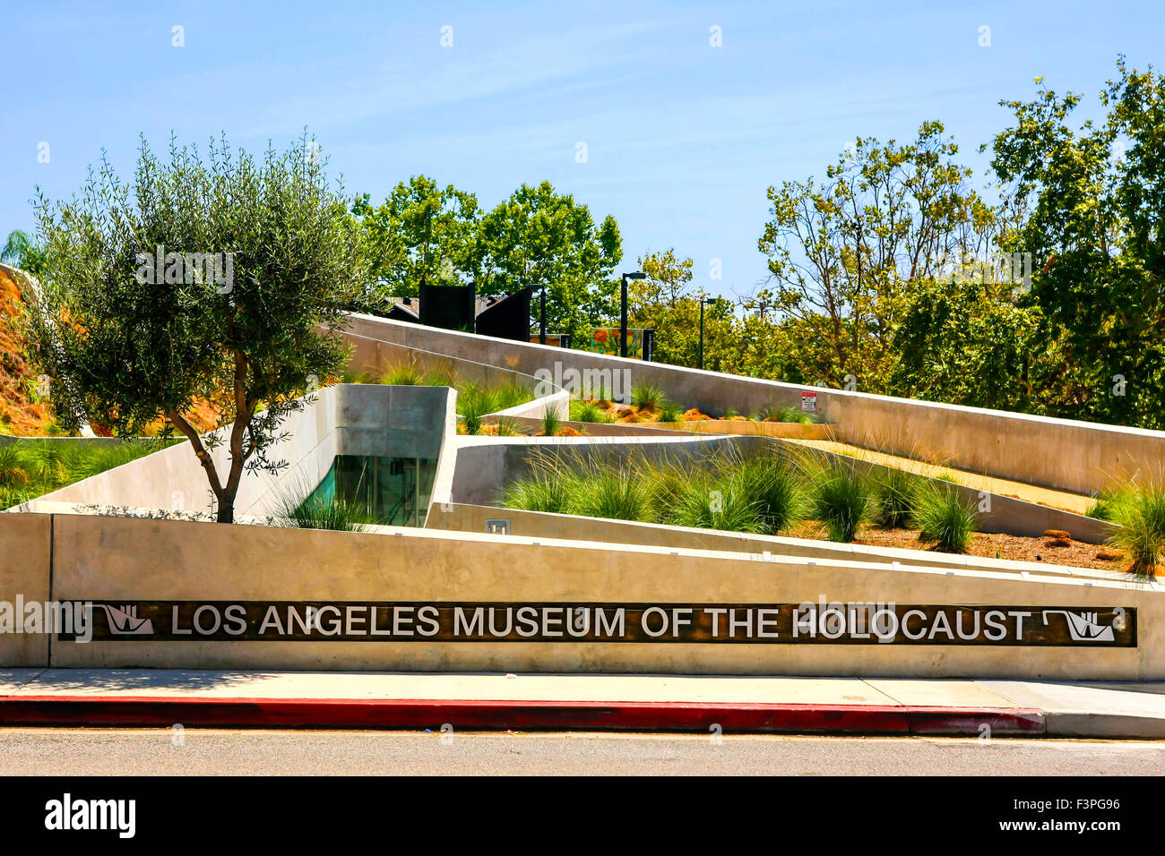 Le Los Angeles Museum of the Holocaust affiche murale et l'entrée Banque D'Images