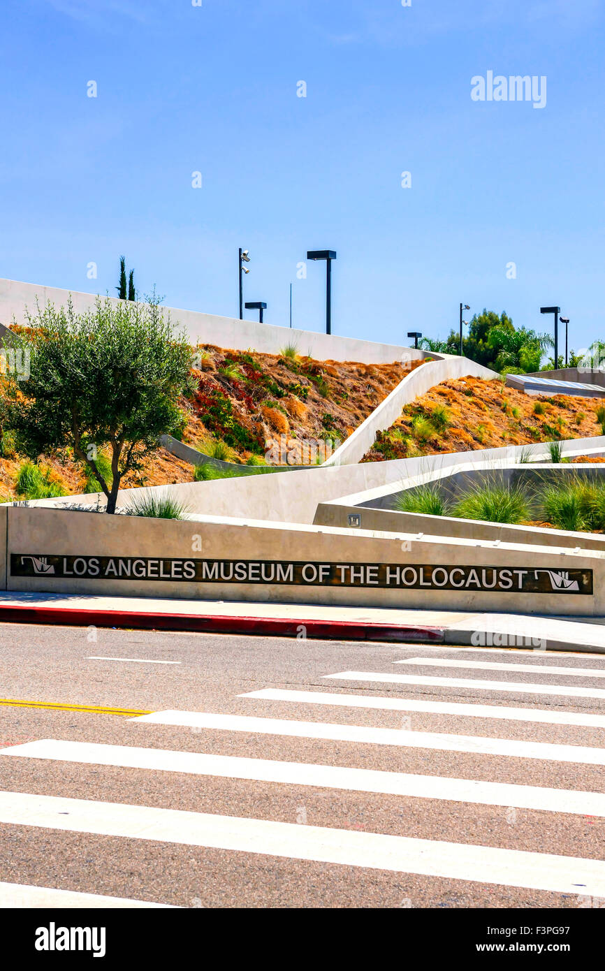Le Los Angeles Museum of the Holocaust affiche murale et l'entrée Banque D'Images