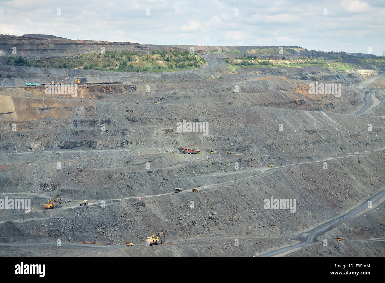 Vue générale de la zone d'exploitation minière à ciel ouvert, le minerai de fer Banque D'Images