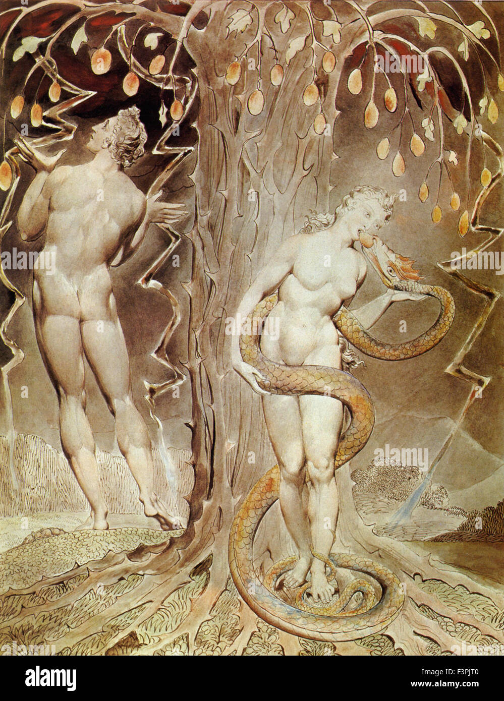 William BLake - Adam et Eve 1808 Banque D'Images