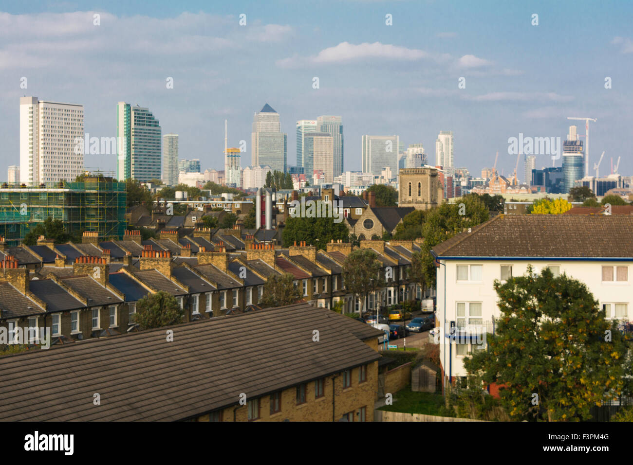 Vue de la ville de Londres depuis Deptford, Londres, SE8, Angleterre, Royaume-Uni Banque D'Images