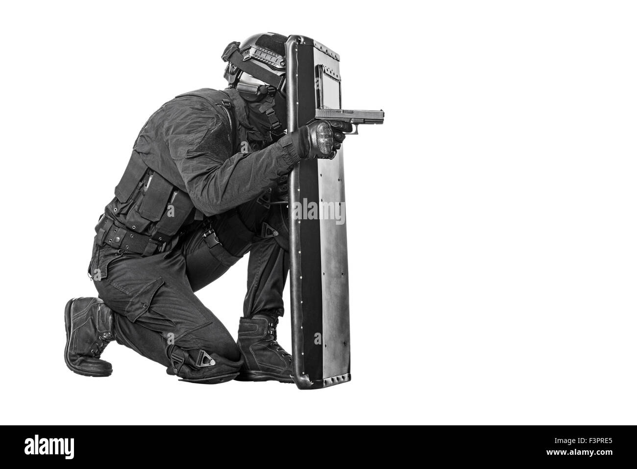 Agent de protection balistique SWAT Banque D'Images