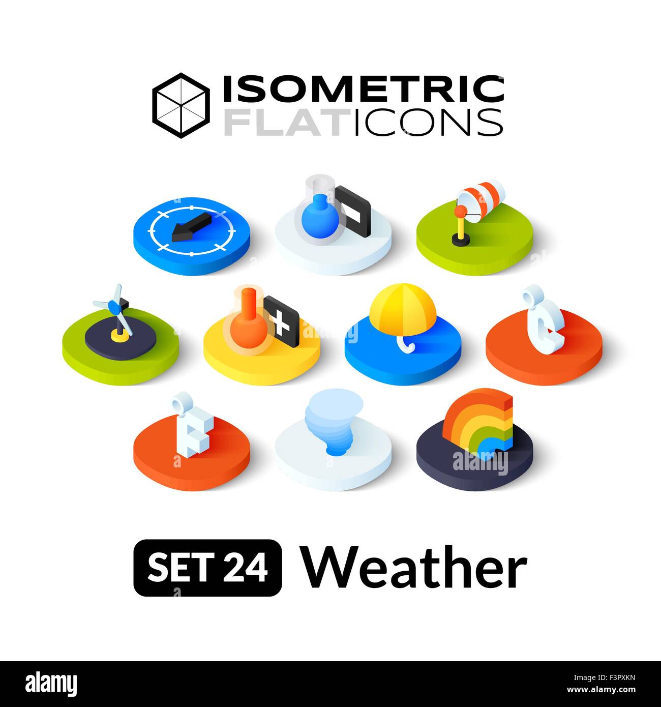 Télévision isométrique icons set 24 Illustration de Vecteur