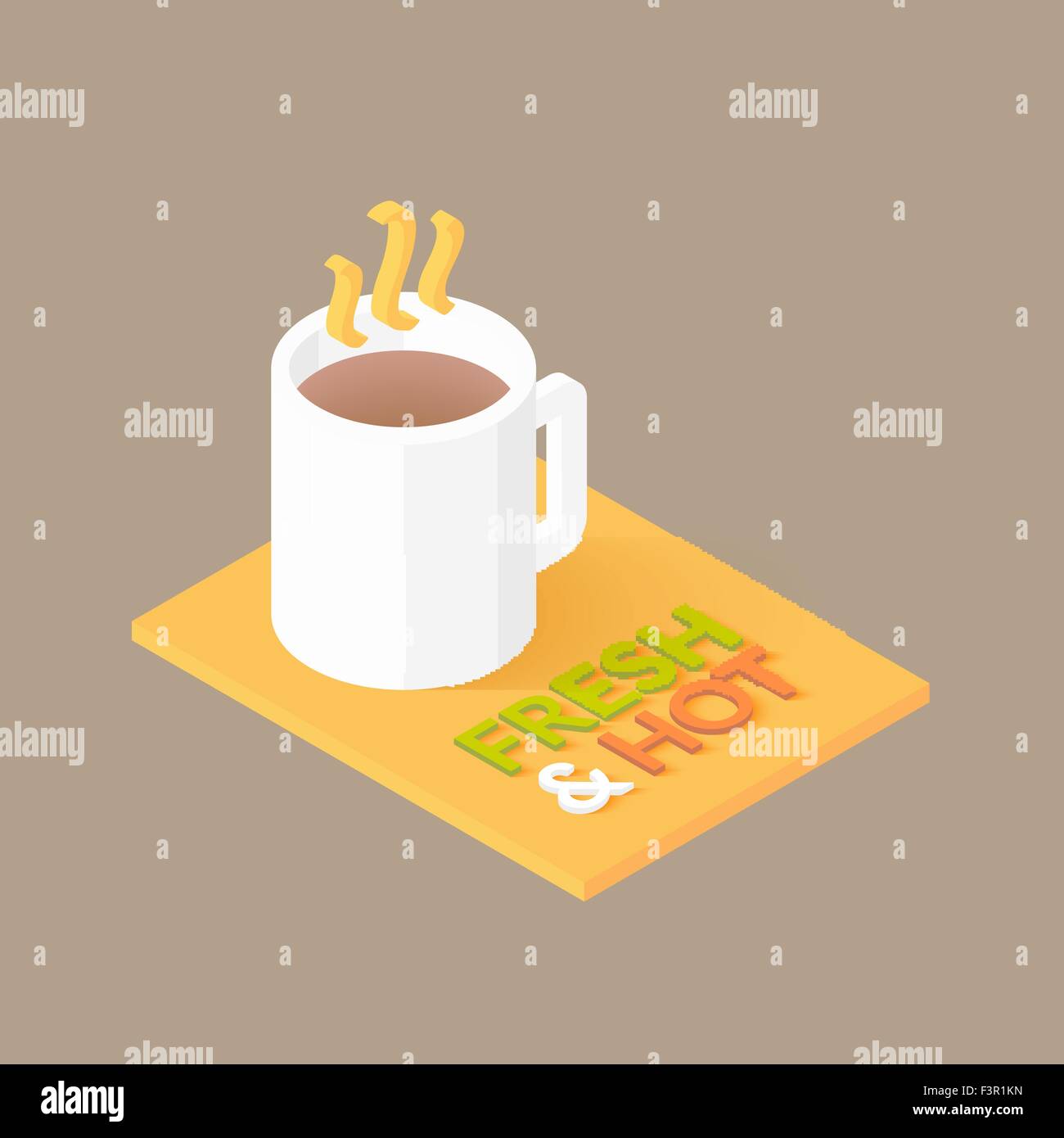 Café chaud dans l'icône de tasse blanche Illustration de Vecteur