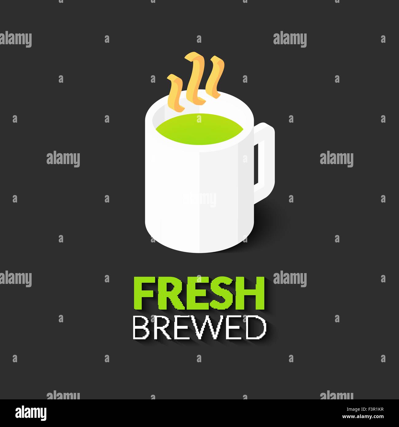 Boisson chaude dans l'icône de tasse blanche Illustration de Vecteur