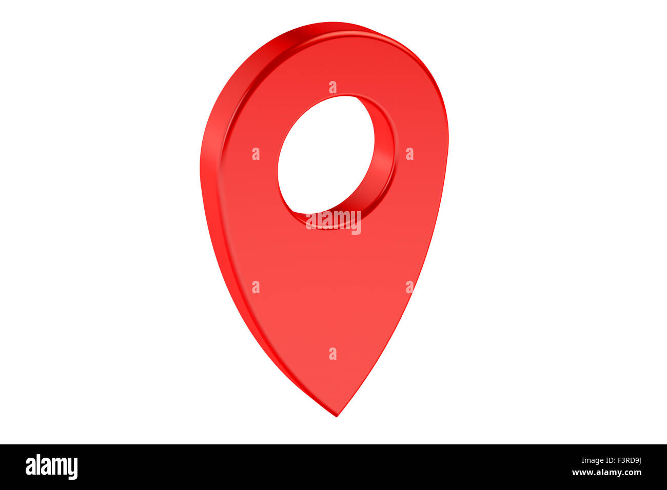 Pointeur de carte rouge isolé sur fond blanc Banque D'Images