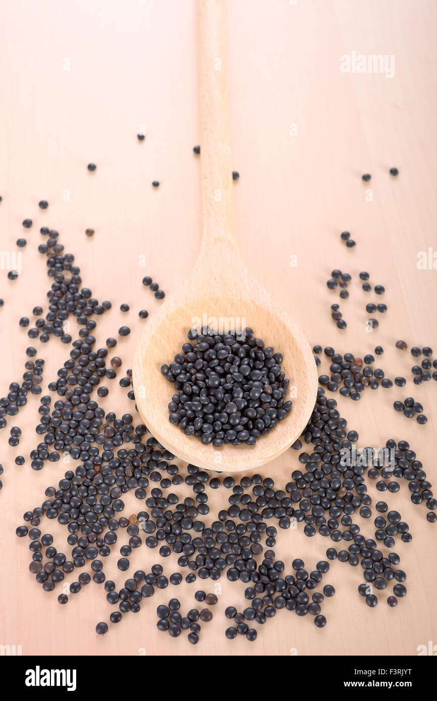 Lentilles noires Beluga Banque D'Images