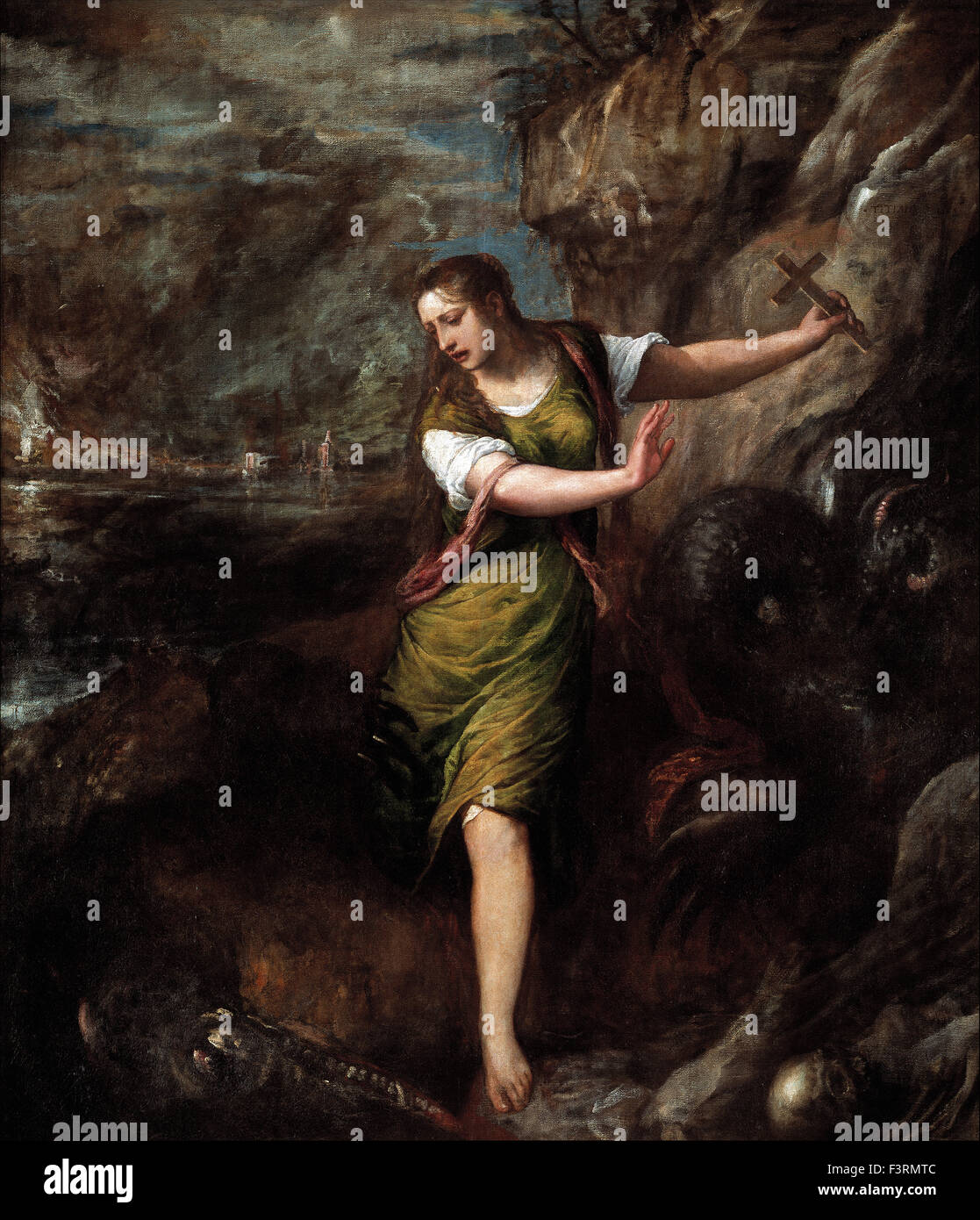Tiziano Vecellio - Titian - Sainte Marguerite Banque D'Images