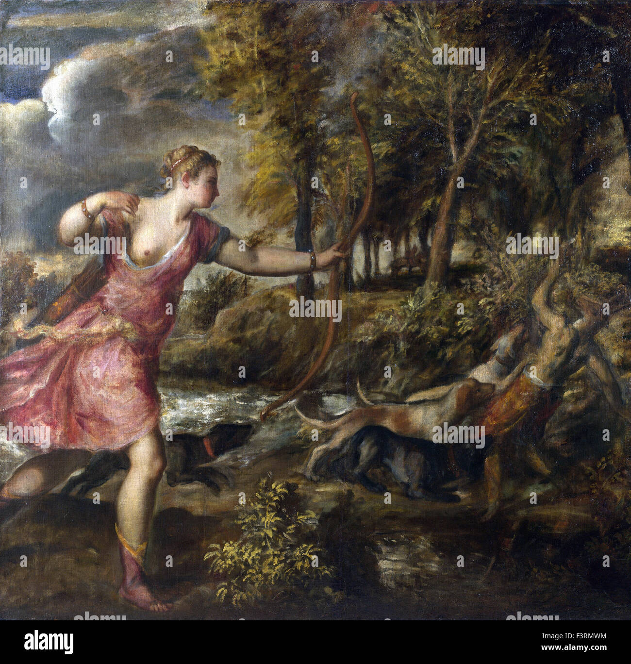 Tiziano Vecellio - Titian - La mort d'Actéon Banque D'Images