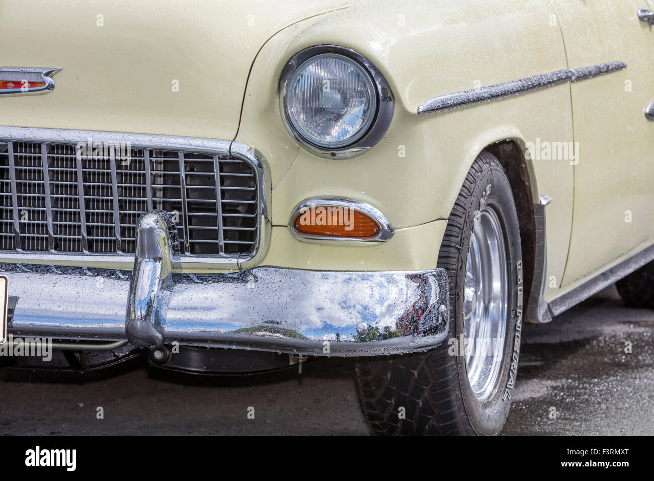 American Vintage car, avant detail Banque D'Images