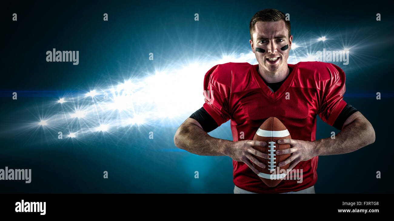 Image composite de joueur de football américain sur le point de lancer la balle Banque D'Images