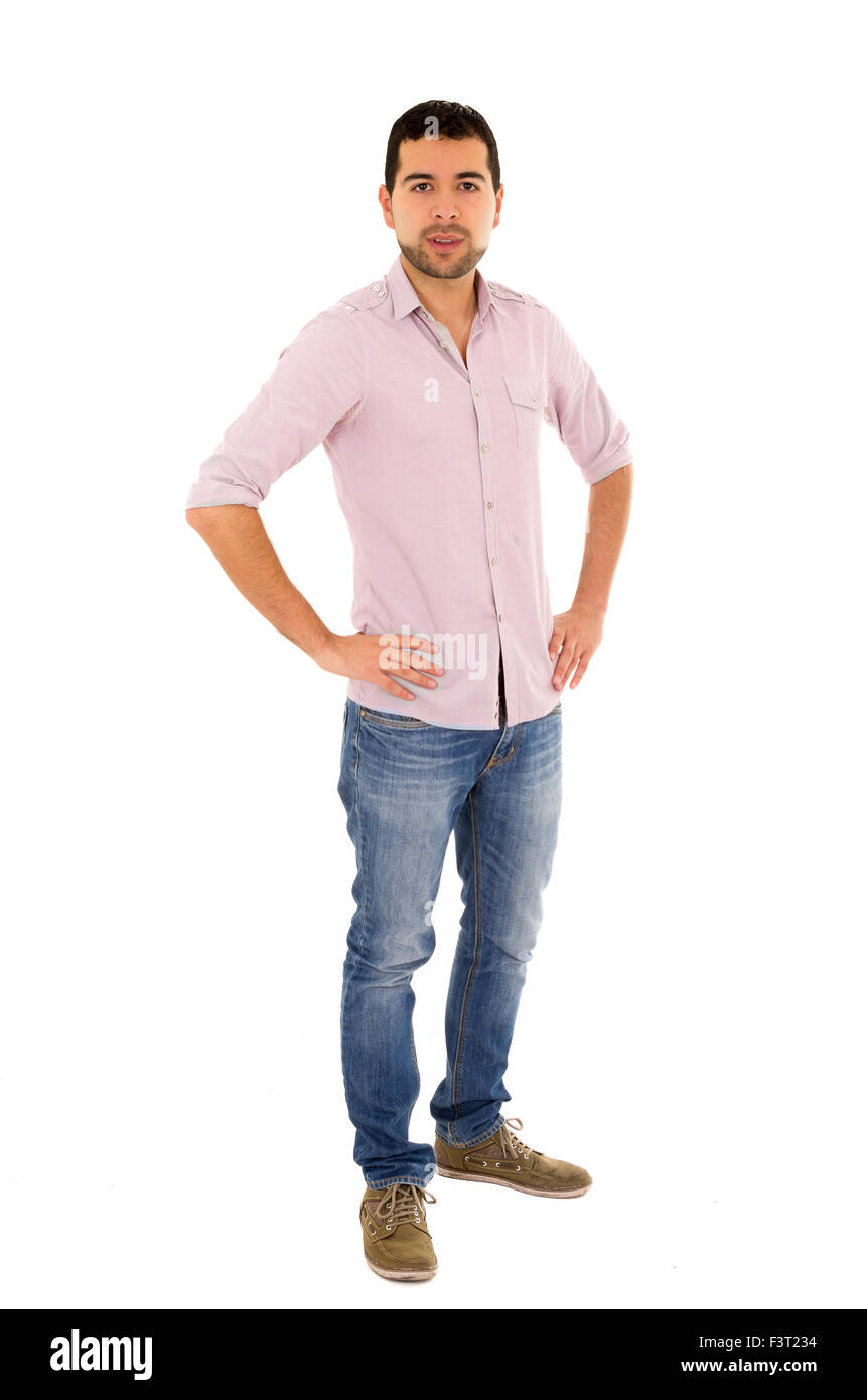 Jeune homme mixed race jeans Banque D'Images