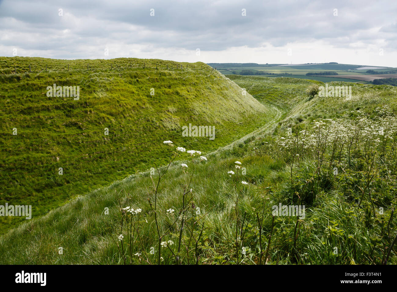 Maiden Castle, Dorchester, Dorset Banque D'Images