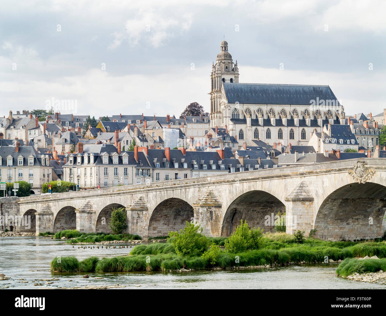 L'architecture de la ville centre de la vallée de la Loire ville de Blois qui est situé sur la Loire en France. Banque D'Images
