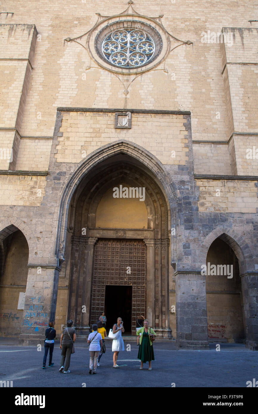 Entrée de la Basilique de Santa Chiara, à Naples, Italie Banque D'Images