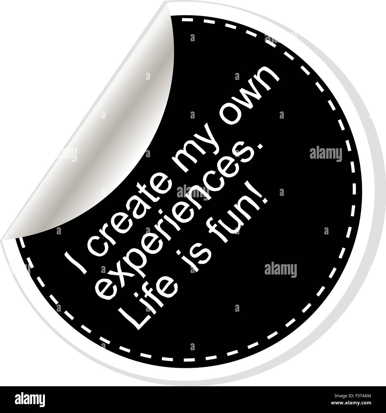 Je créer mes propres expériences.Inspirational quote de motivation. Simple design tendance. Autocollants en noir et blanc. Banque D'Images