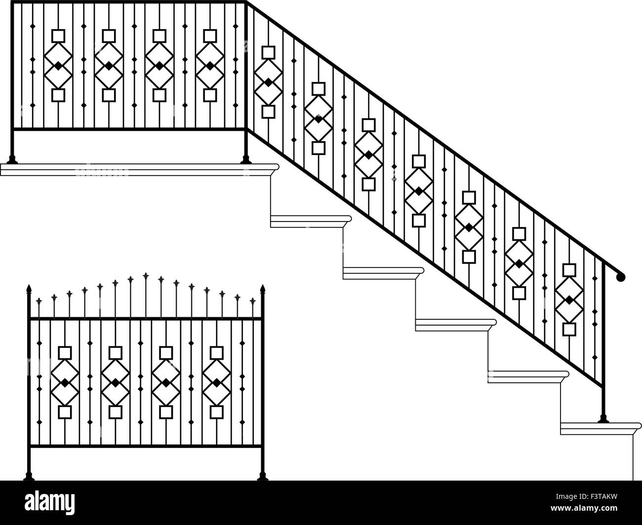 Garde corps escalier vectoriel design Banque d'images vectorielles