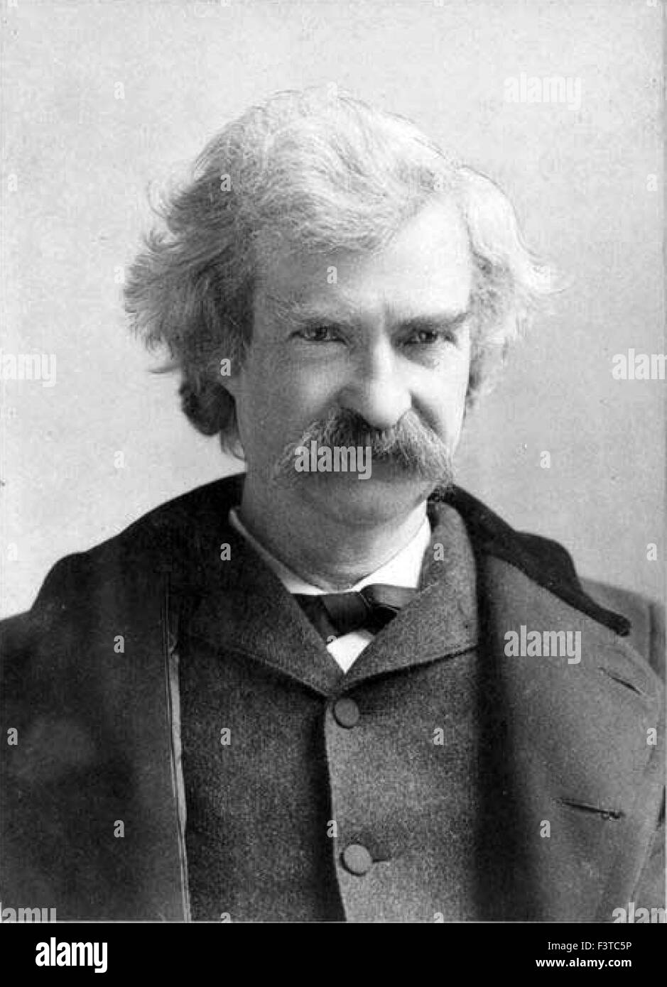 MARK TWAIN - Destouches (1835-1910) Auteur et humoriste américain en 1895. Napoléon Sarony Photo Banque D'Images