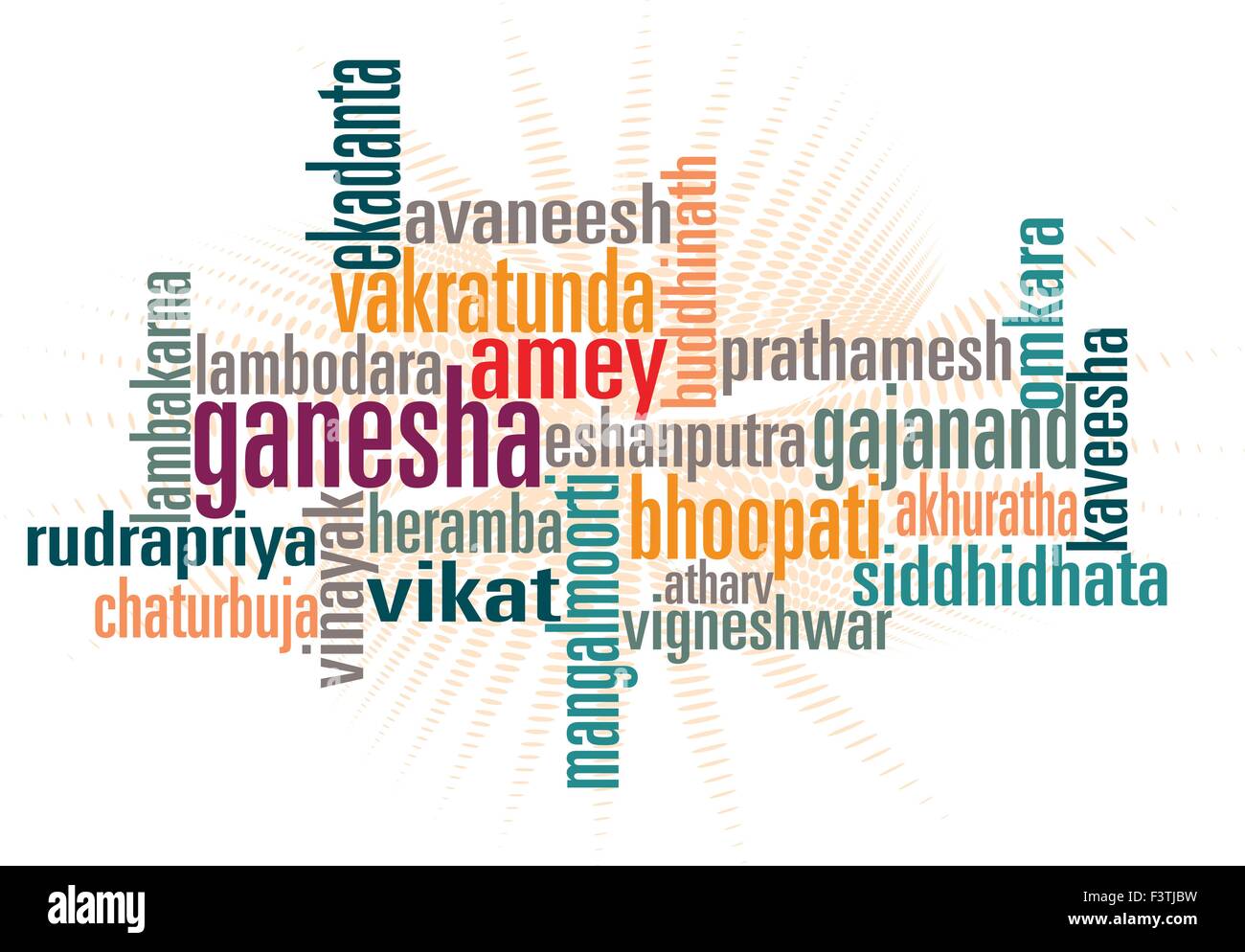 Ganesha Word Art Vectoriel Illustration de Vecteur