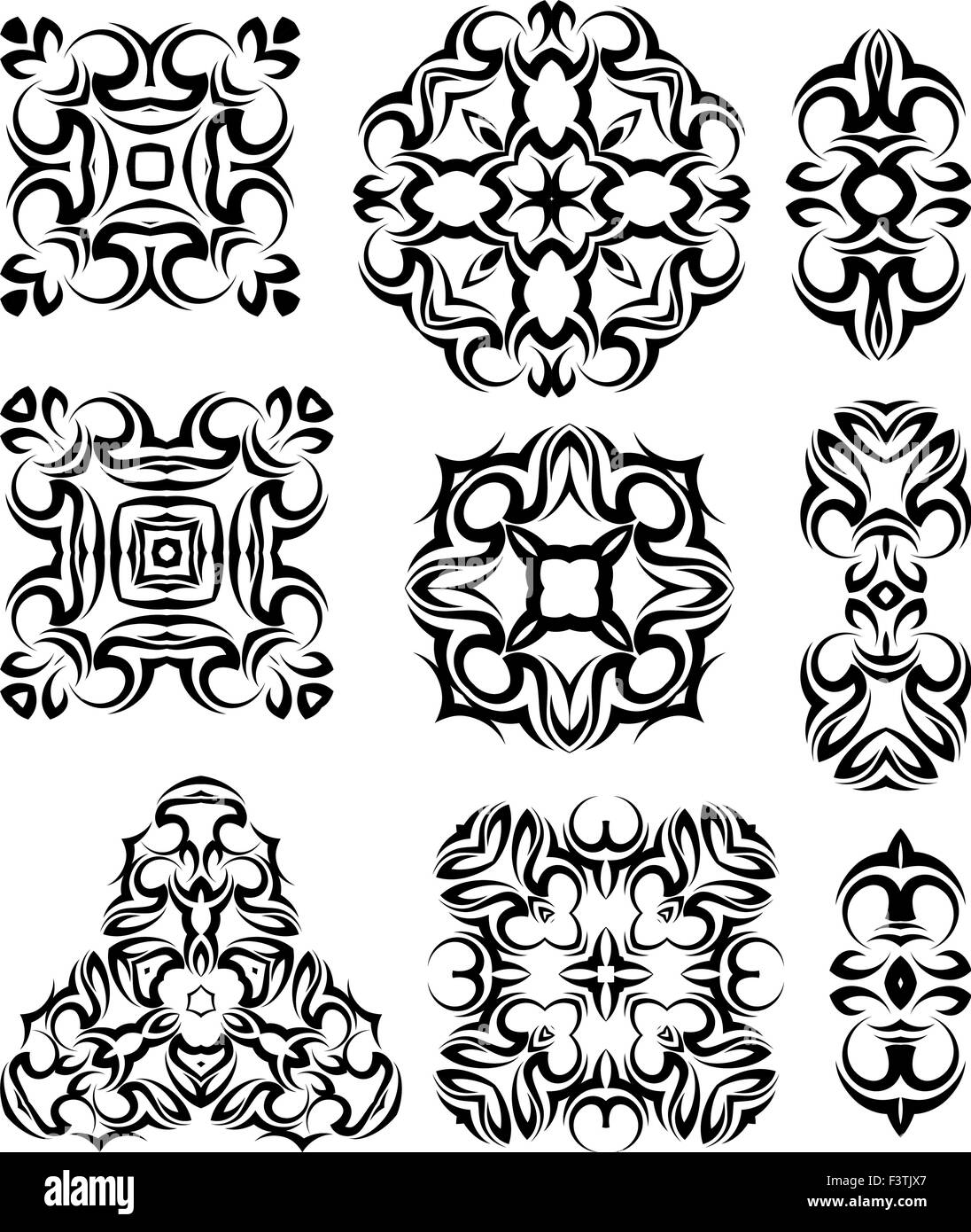 Jeu de tatouage Tribal Art vectoriel Illustration de Vecteur