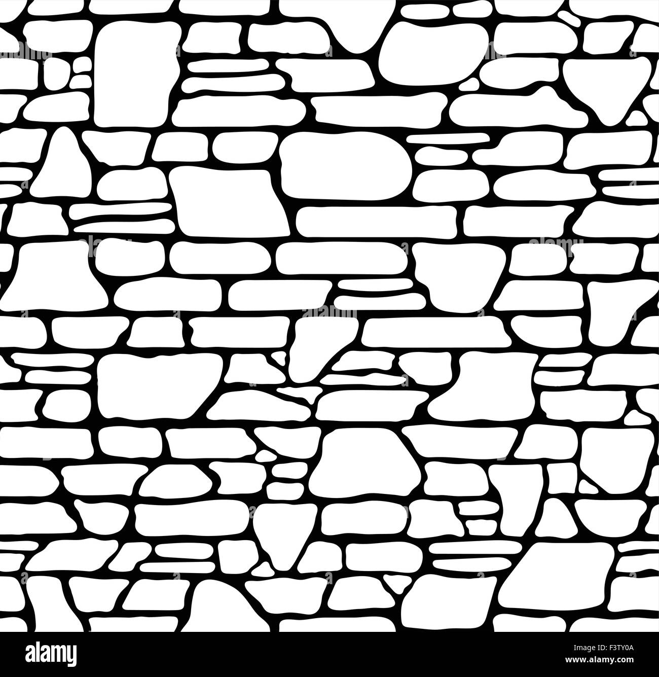 Seamless Texture Grunge Stone Brick Wall. Vector Illustration. Illustration de Vecteur