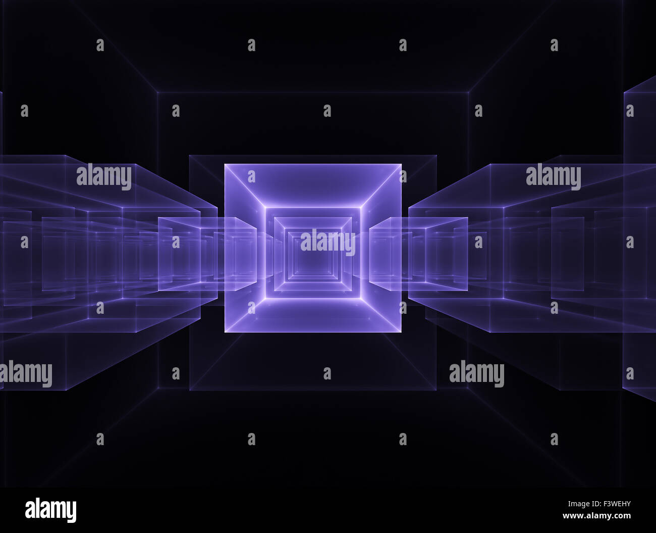 Horizon cube néon Banque D'Images