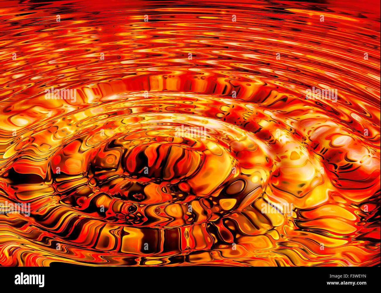 Les ondulations de la lave en fusion Banque D'Images