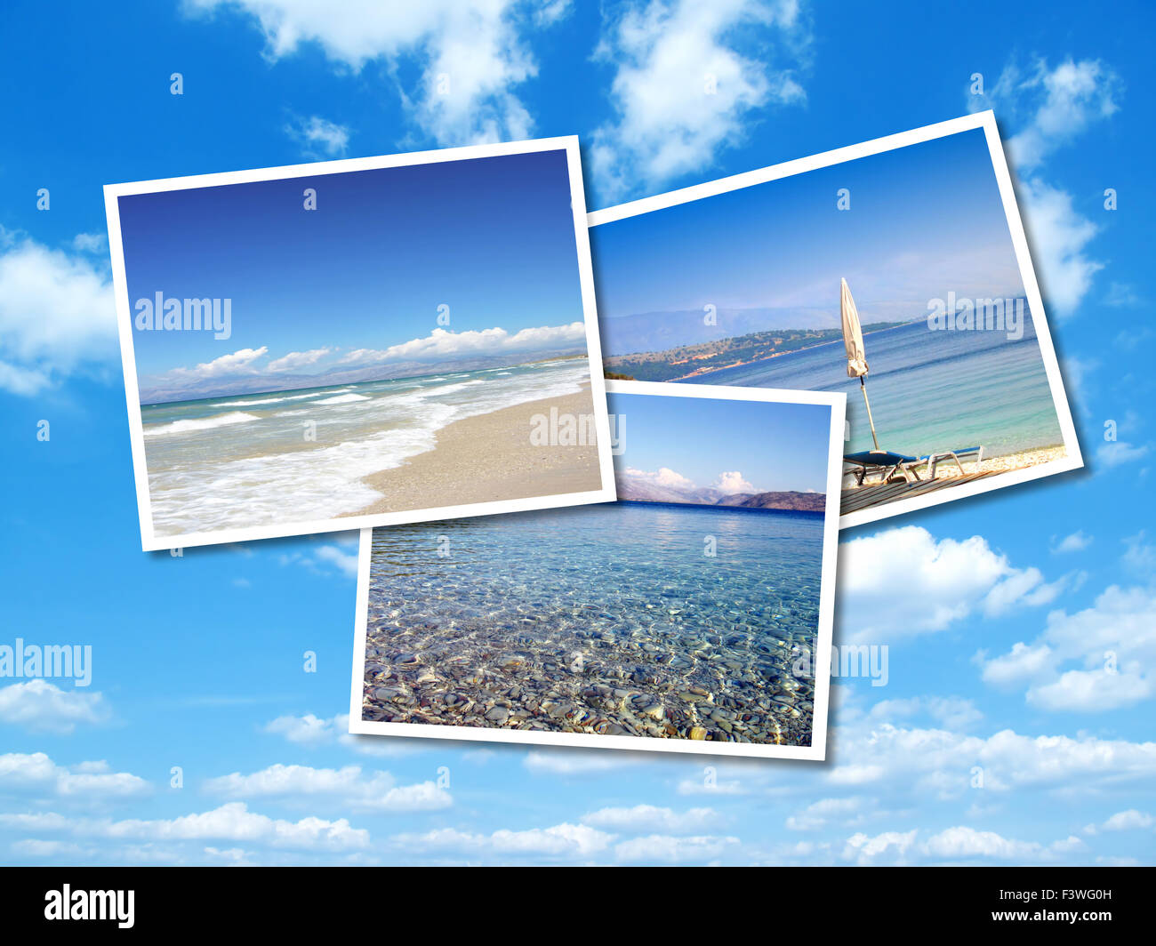 Collage d'images de plage en été Banque D'Images