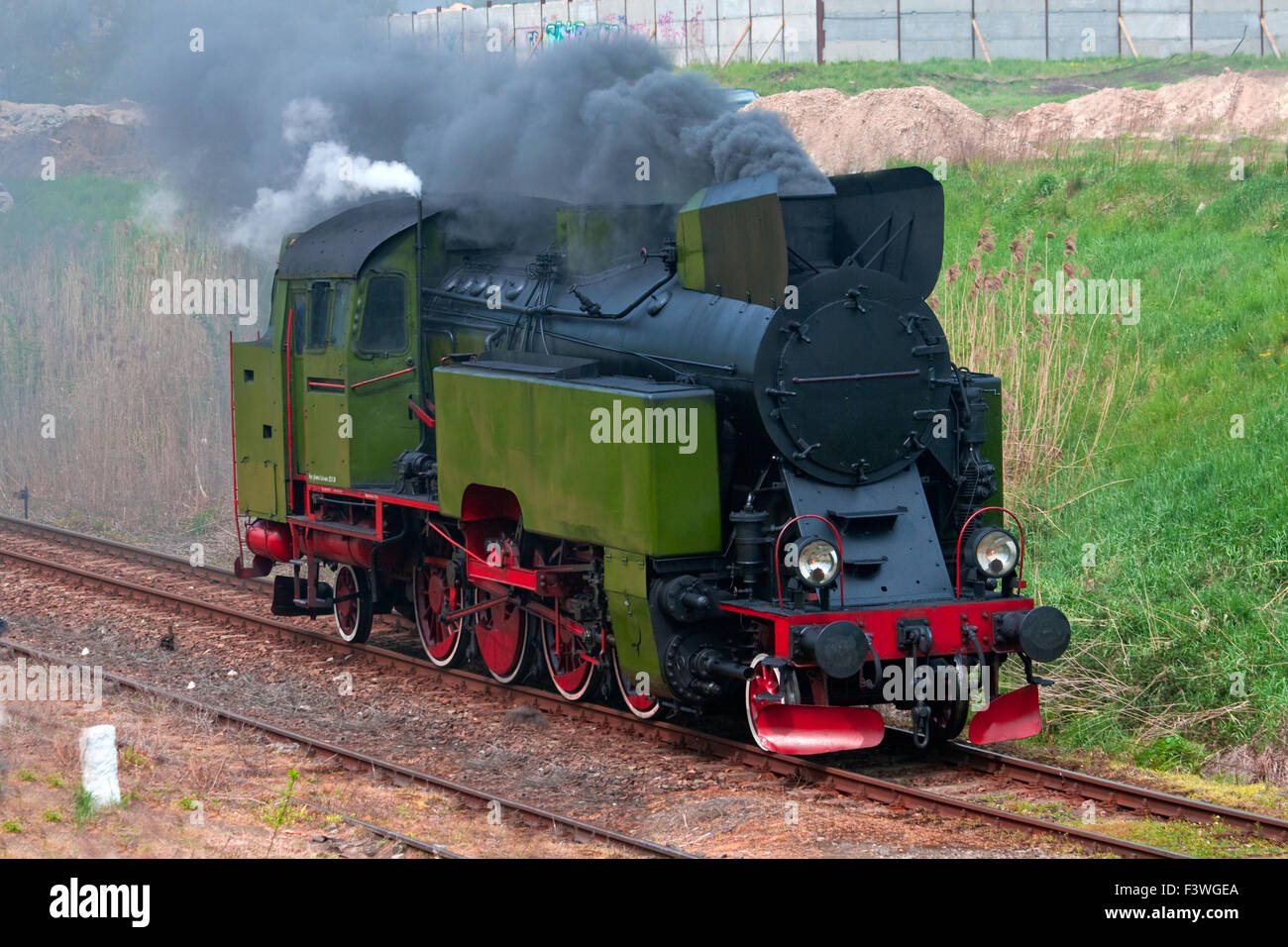 Locomotive à vapeur rétro parade en Pologne Banque D'Images
