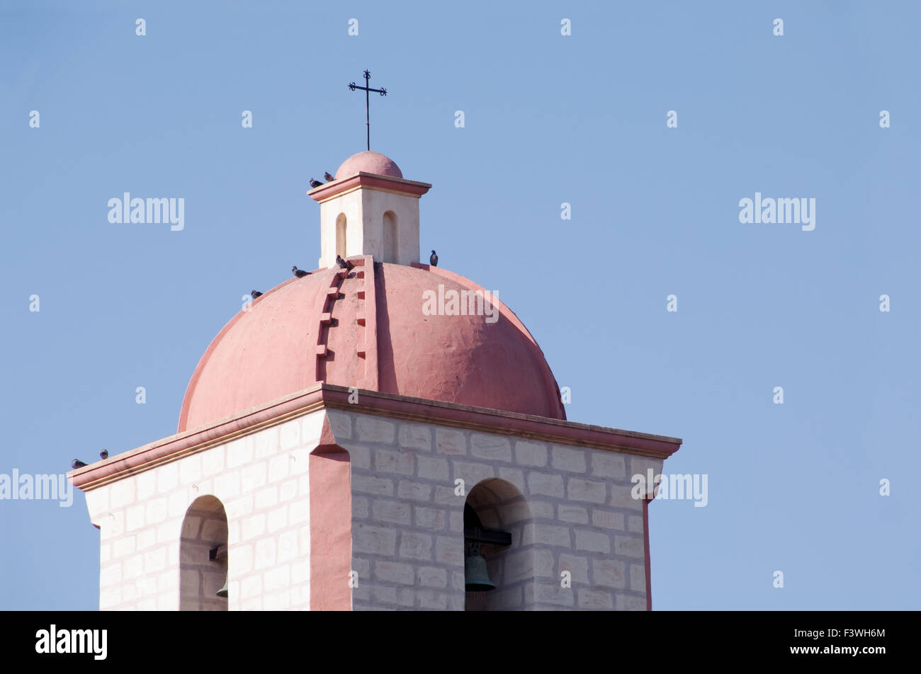 Le clocher de mission Santa Barbara Banque D'Images