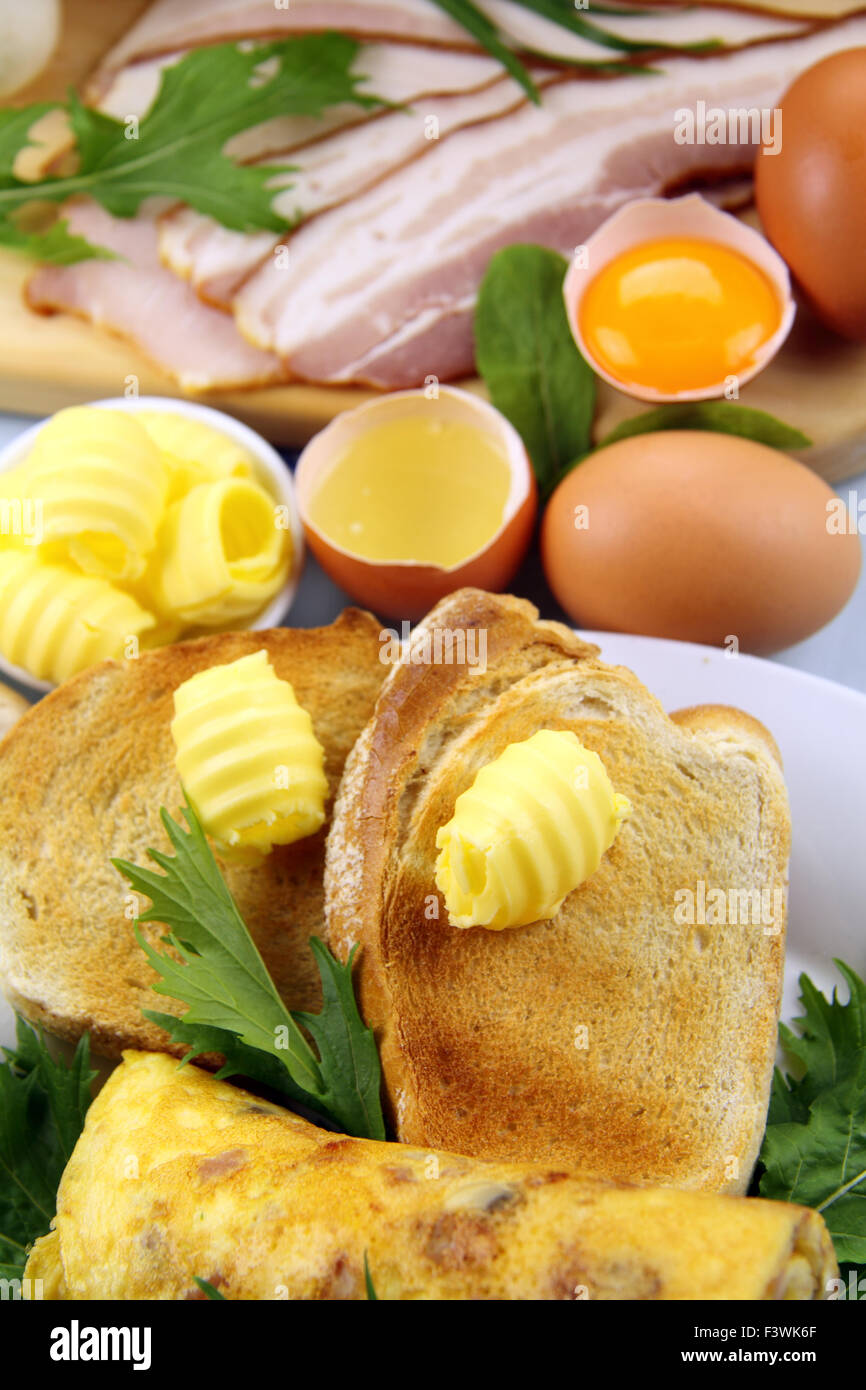 Ingrédients pour le petit-déjeuner Banque D'Images