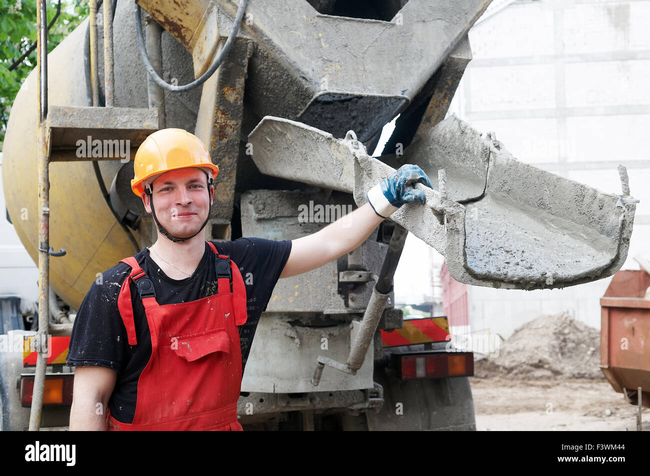 Constructeur construction béton et linge Banque D'Images