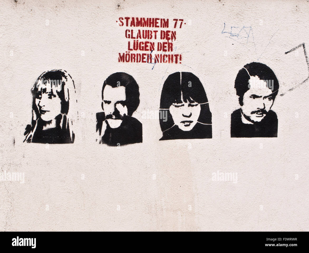 Stammheim 77, stencil graffito Banque D'Images