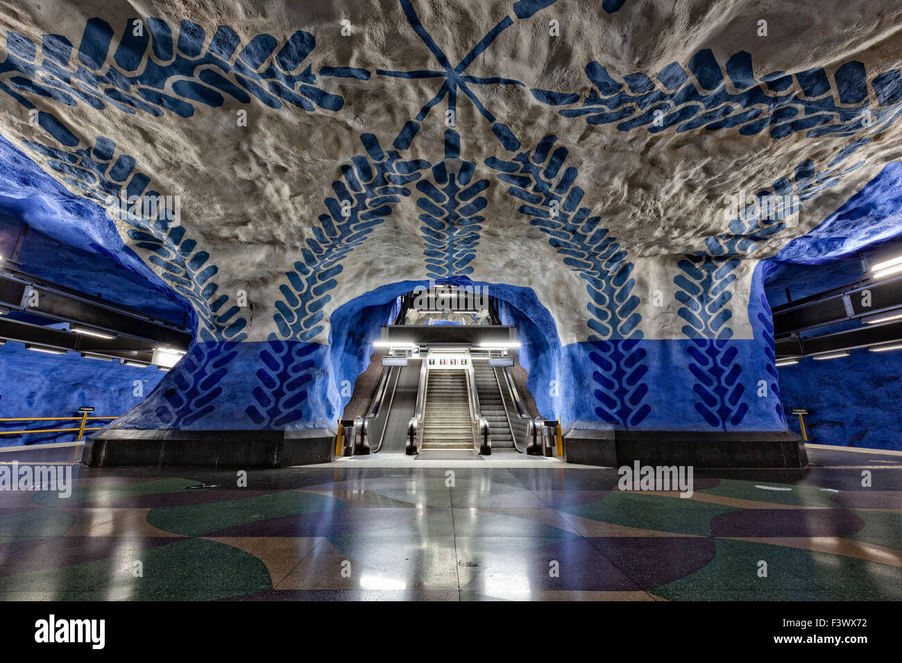 Métro de Stockholm, métro (métro Art Museum), Stockholm, Suède Banque D'Images